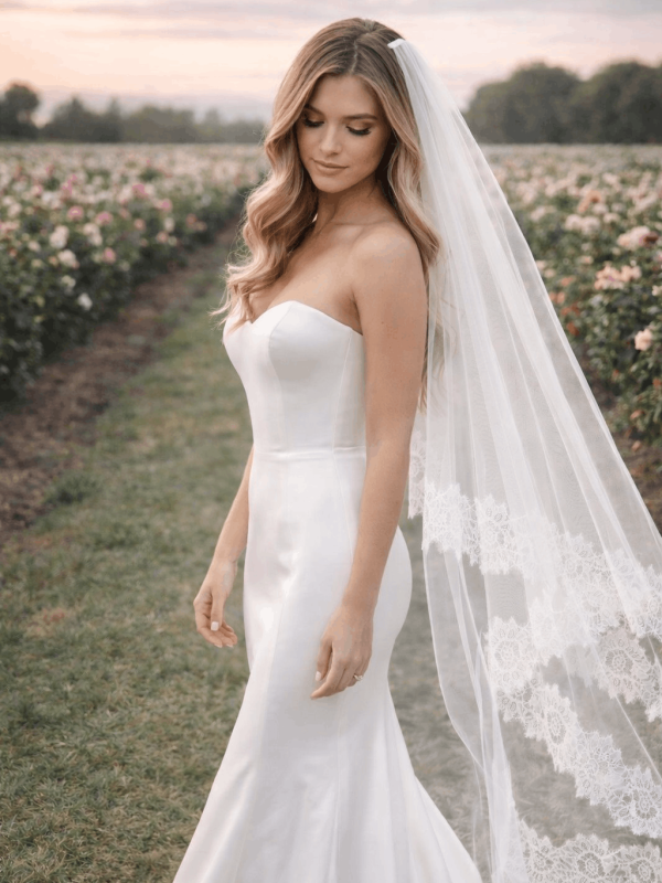Aurora Lace Trim Veil